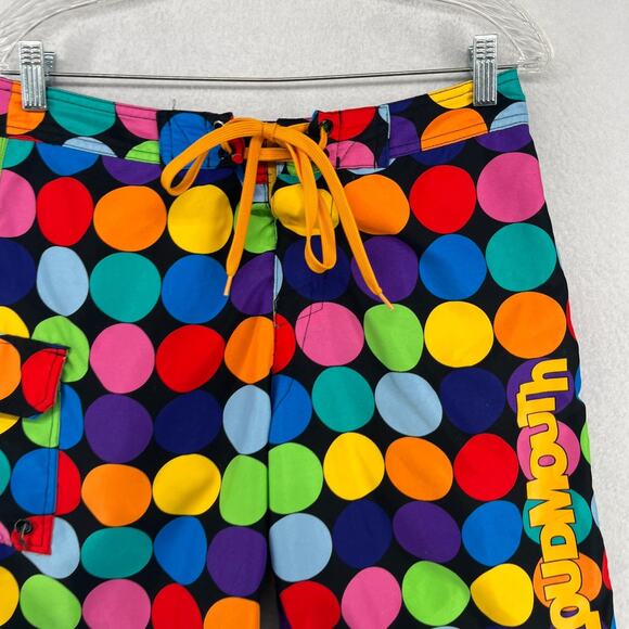 LOUDMOUTH Shorts 30 Disco Balls Swim Trunk Boardshort Drawstring Black - Picture 3 of 14